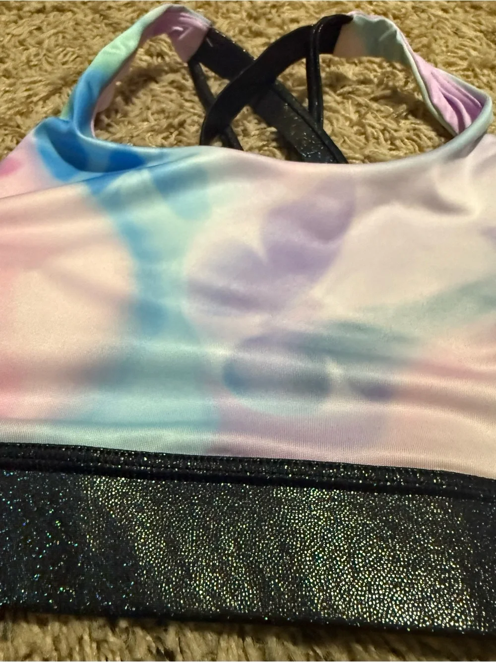Justice Dance And Gym Butterfly Print Shorts And Sports Bra Set Size: S (7-8)